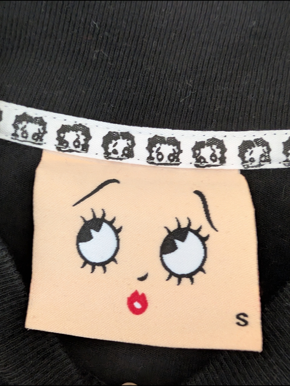 Betty Boop Black And White Babydoll Sweatshirt Dress Graphic Long Sleeves Small - Picture 3 of 5